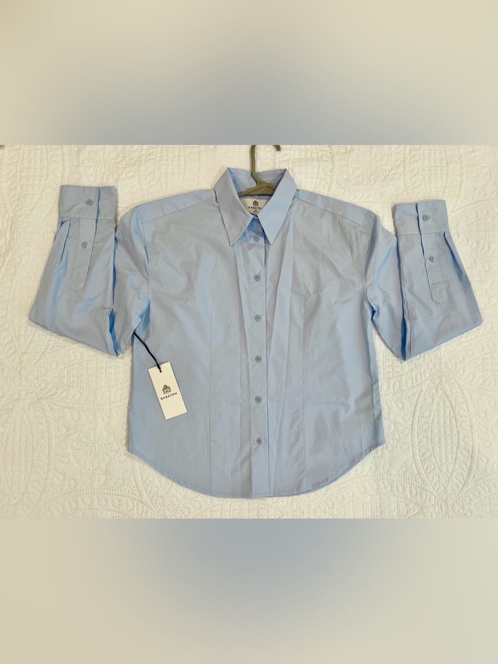 [NWT] Babaton | Elite Poplin Shirt, Classic Light Blue, XS